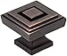 Delmar Cabinet Knob - 1 1/4" Square in Brushed Oil Rubbed Bronze
