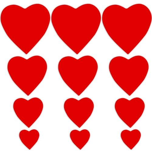 YIXAXKAO 120 Pieces Heart Cutouts Heart Shape Paper Cutouts Paper Hearts 4 Size 4'' 6'' 8'' 10'' Large Heart Paper Cutouts for Valentine's Day Craft (red)