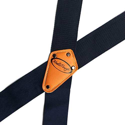 Image of MELOTOUGH Men's Suspender 2 inch Wide Partial Elastic Strap for Jeans Pants | Men's Work Suspenders, Heavy Duty Clips, Partial Elastic Stretch, Supports Work Pants & Jeans, Ideal for Tradespeople