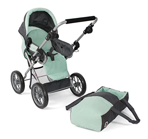 Bayer Chic 2000 - Passeggino Per Bambole Leni, 2 In 1 Con Borsa Per Il Trasporto Rimovibile, Melange Grigio Scuro, Menta, 560-67 - 4