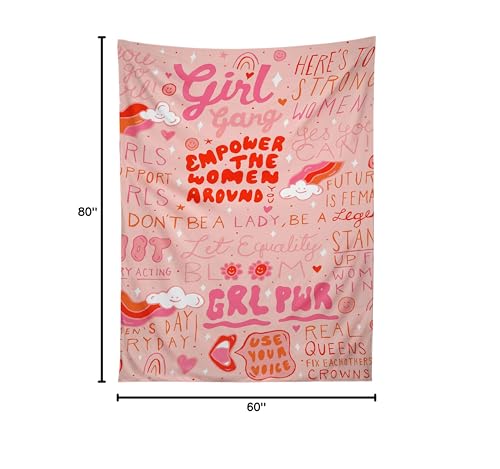 Image of Society6 Doodle by Meg Support Girls Tapestry, 60 in x 80 in, Multi