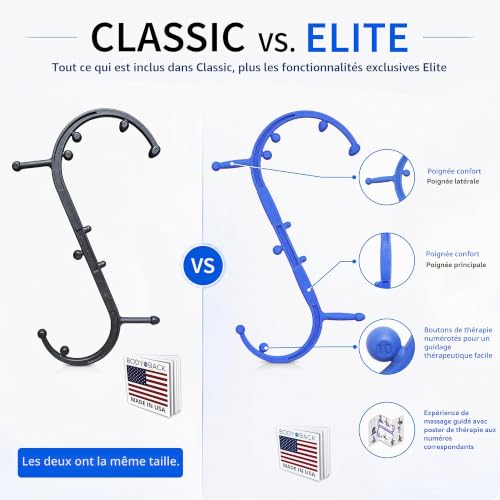 Body Back Buddy Appareil de Massage du Dos avec Anglais Affiche, Bâton de Massage à Main (Bleu) – vue 3