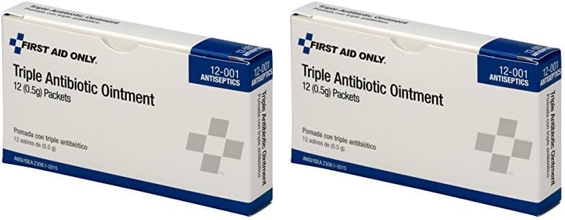 First Aid Only 12-001 Triple Antibiotic Ointment Packet (Box of 12) (Pack of 2)