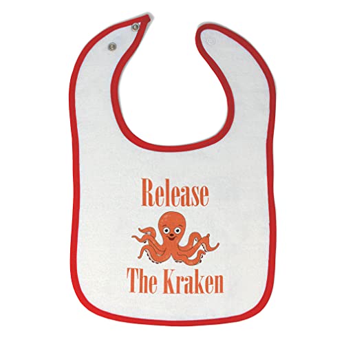 Toddler & Baby Bibs Burp Cloths Novelty Release The Kraken Funny Humor Cotton Baby Items for Baby Girl & Boy White Red Design Only