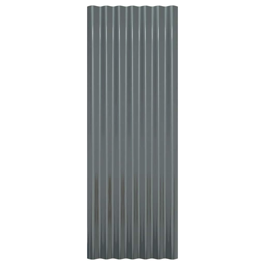 12 Pcs Galvanized Steel Roofing Panels 39.4x14.2 Inch, Ribbed Metal Roof Sheets for Sheds, Garages, and Outdoor Buildings, Anthracite Grey Weather-Resistant Cover