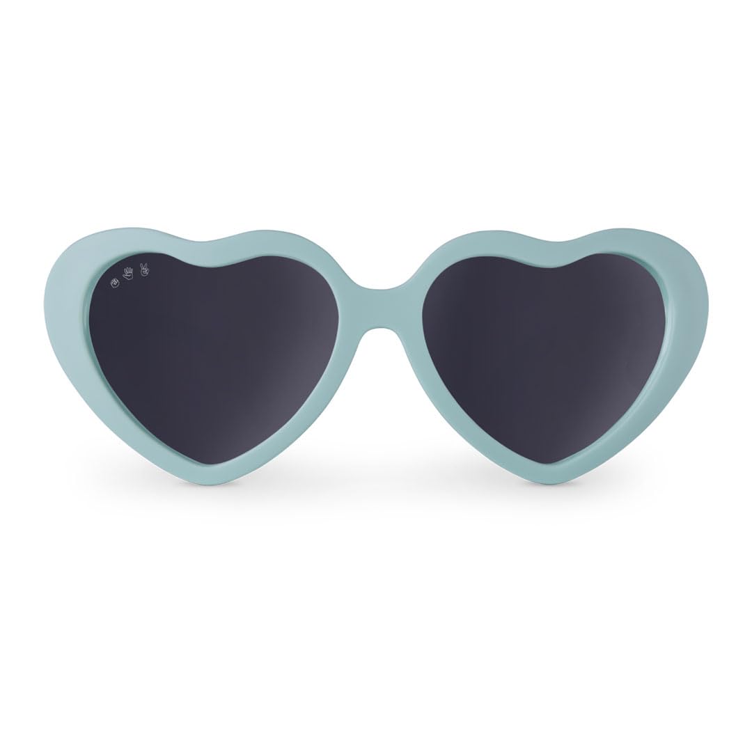 ROSHAMBO Unzerbrechliche Baby-Sonnenbrille in Herzform mit Riemen – Kleinkinder 0–24 Monate Mädchen Jungen 2–4 Jahre – polarisierte Gläser