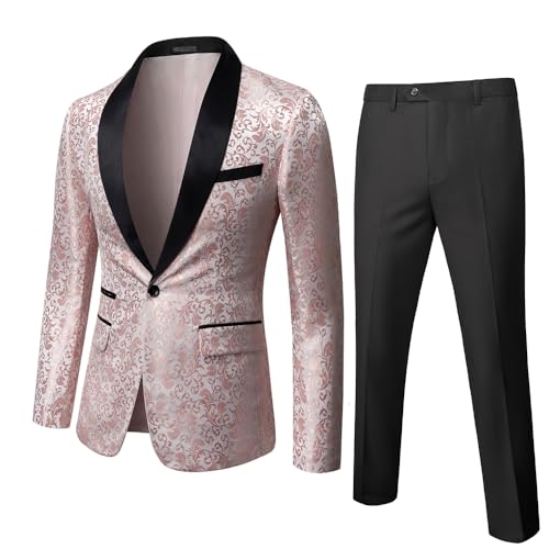 Men's Floral Tuxedo Jacket Paisley Shawl Lapel Suit Blazer for Wedding, Prom, Dinner, Formal Events2