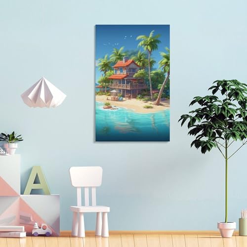 Toile baie de vacances déco murale pour illuminer votre couloir et votre chambre