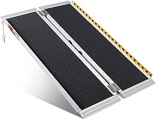 ORFORD Non-Skid Wheelchair Ramp 4FT, Threshold Ramp with a Non-Slip Surface, Portable Aluminum Foldable Mobility Scooter Ramp, for Home, Steps, Stairs, Doorways, Curbs
