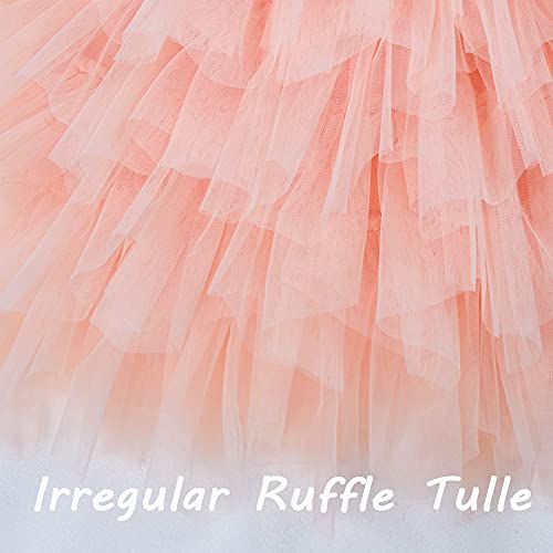 Cilucu Baby Girls Tutu Dress Kids Floor Length Sleeveless Dresses Flower Girls First Birthday Party Outfits Dress For Beach Wedding Summer Boho Dress V-Back A-Lined Blush Pink Size 6-12 Months #TOP5