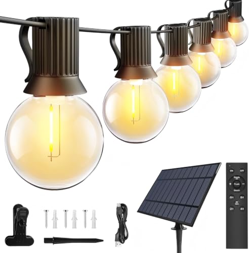 Guirlande lumineuse solaire d'extérieur 10 m avec 15 + 1 ampoules LED