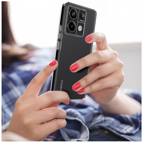 Image of KAPAVER Hybrid Crystal Clear Back Cover Case for Redmi Note 13 Pro | Protective Shockproof Hard PC Soft Flexible TPU Cover