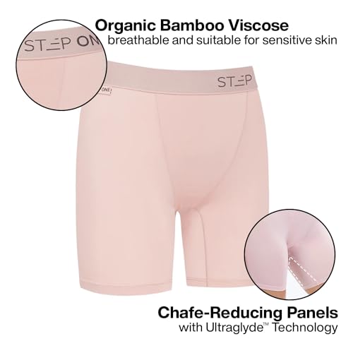 STEP ONE Womens Boxers Underwear, 3-Pack, Viscose from Bamboo Womens Underwear, Moisture-Wicking, Anti-Chafing Boxers3