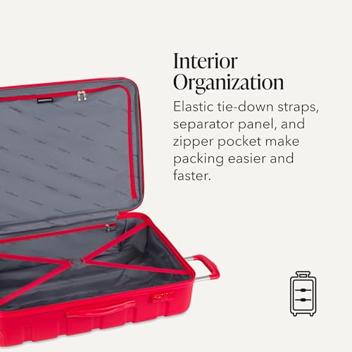 Image of SwissGear 7366, Red, Checked-Large 27-Inch, Signature Hardside Expandable Luggage With Spinner Wheels