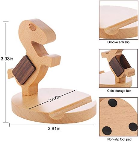 QiCheng&LYS Wooden Phone Holder Mobile Phone Charging Stand Tablet Stand, Creative Kung Fu Children, Health and Environmental Protection (creative 1)