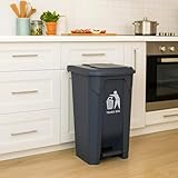 DUAS 30/50/80L Pedal Bin – Large Recycling & Rubbish Dustbin for Kitchen, Home & Office – Durable Plastic Waste Trash Bin with Foot Pedal & Lid (Black, 80L) - Image 6
