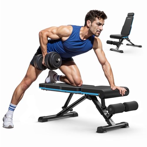 MERACH Adjustable Weight Bench, 990LBS Fast Folding Weight Benches for Home Gym, Workout Bench with Extended Head Support, Incline Decline Flat Utility Bench Press for Full Body - Image 10