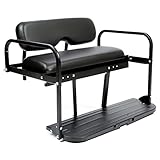 KUAFU Rear Back Seat Kit Compatible with Pre-1994 EZGO Marathon Flip Folding Steel Frame Leather Seat Black