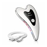 Face Massager with Red and Blue Light, Electric Gua Sha Facial Sculptor for Face Neck and Body, Heated Beauty Device with EMS and Vibration for Sculpting, Firming & Skincare