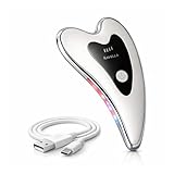 Face Massager with Red and Blue Light, Electric Gua Sha Facial Sculptor for Face Neck and Body, Heated Beauty Device with EMS and Vibration for Sculpting, Firming & Skincare