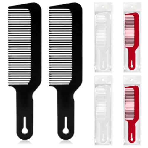 NICEMOVIC Barber Hair Cutting Blend Fade Combs 6 Pack for Hair Stylist, Barber Supplies Accessories, Individually Wrapped Clipper Fading Flat Top Blending Comb for Fades & Men Haircut (Multicolor)