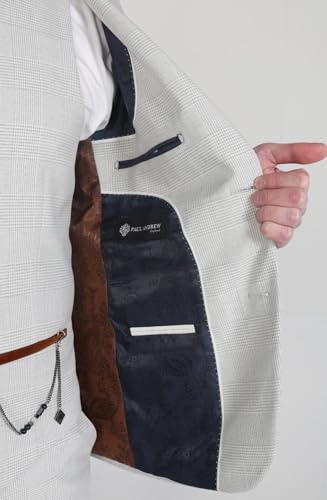 Men’s Tweed Herringbone Sold Separately Gray Suit - Wedding Business Tailored Fit Set4