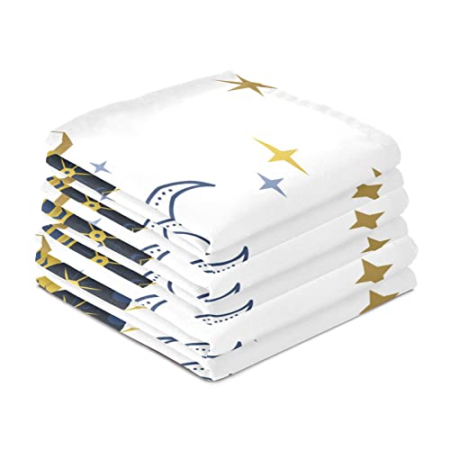 Boenle Kitchen Towels Set Of 4, Bee Moon Stars Boho Bohemian Absorbent Microfiber Dish Hand Towel Farmhouse Quick Dry Cleaning Cloth Tea Towels Dishcloths Decorative #TOP6