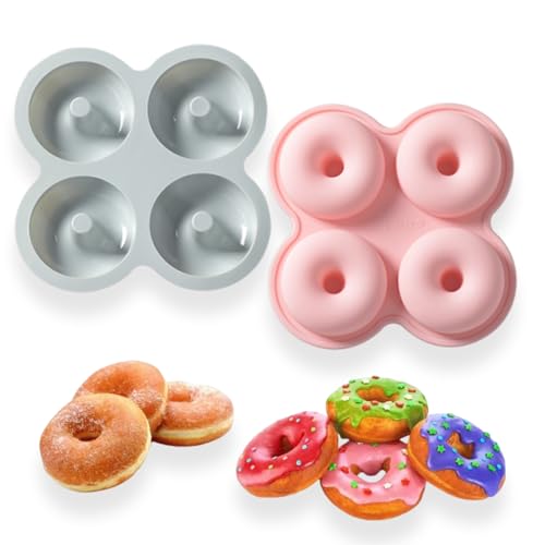 Lodeihoo Silicone Donut Molds, Donut Pan Silicone Baking Molds, 4