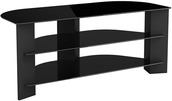 AVF Transitional Wood and Glass Vico TV Stand for TVs up to 55" in Black