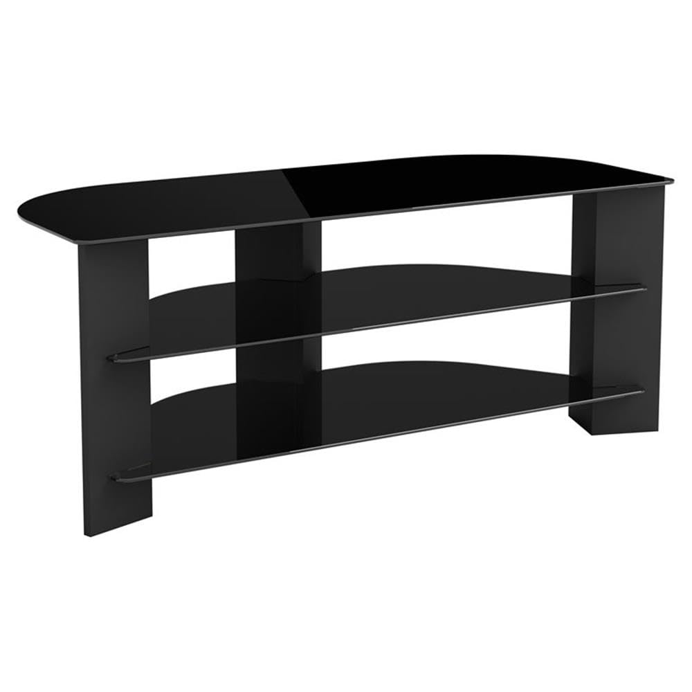 AVF Transitional Wood and Glass Vico TV Stand for TVs up to 55" in Black