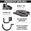 8 Pack Heavy Duty E-Track J Hooks E-Track Hangers Accessories with Rubber Wrapping Hang Tools for Enclosed Trailer Cargo Van Semi-Trucks Trailer(Black)