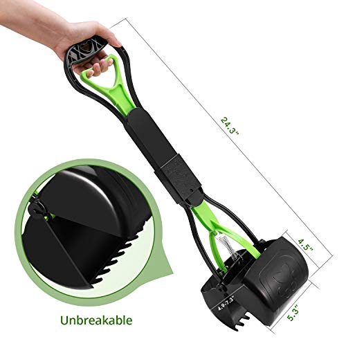 Image of Non-Breakable Pet Pooper Scooper for Dogs and Cats with Long Handle High Strength Material and Durable Spring for Easy Grass and Gravel Pick Up