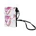 Petit sac à bandoulière en cuir véritable pour téléphone portable et portefeuille Motif écailles de sirène Violet, Multi#14, 19x12x2cm/7.5x4.7x0.8in, Moderne.