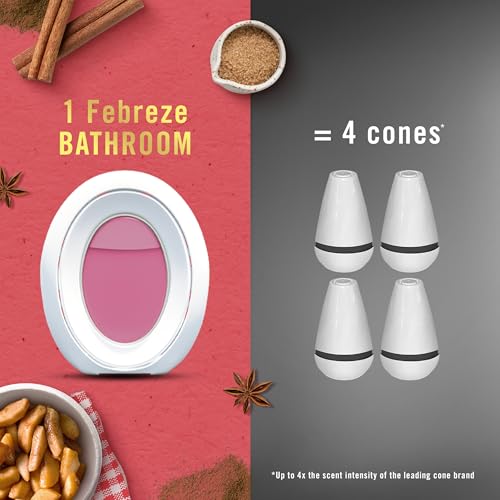 Image of Febreze Bathroom Air Freshener, Odor-Fighting, Plug In Alternative, Air Fresheners for Home and Bathroom and Kitchen, Closet Air Fresheners, Baked Cinnamon Apples & Cranberry Crumble Scent, 4 Count