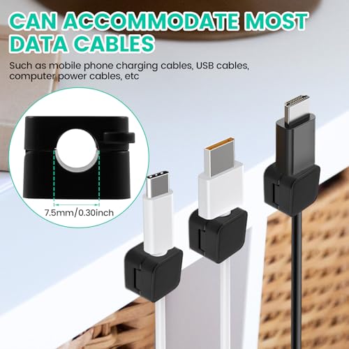 Organizador Magnético para Cables, Clips Magnéticos para Gestión de Cables Bajo Escritorio, Adhesivo para Organizar Cables de Cargador, Soporte Magnético para Hogar y Oficina miniatura 3