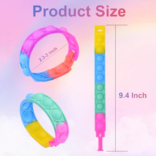 Tiusue 30PCS Pop Fidget Bracelets Party Favors for Kids Pop It Bracelets Fidget Toys Bulk Its Fidget Toy for Kids Goodie Bags Stuffers Classroom Bubble Poppers Toddlers Sensory Toys for Girls Boys - Image 2