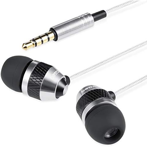 Betron B25 In-Ear Headphones Earphones with Microphone and Volume Controller, Noise Isolating Earbud Tips, 3.5mm Head Phone Jack