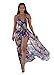 Felicity Girl's V Neck Halter Floral Maxi Skirt Overlay Romper Playsuit Summer Jumpsuit Large