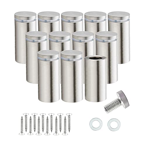 RuoFeng Stainless Steel Wall Mount Glass Standoff Holder Screw Nails Advertising Nails 12 Pcs (19x70mm)
