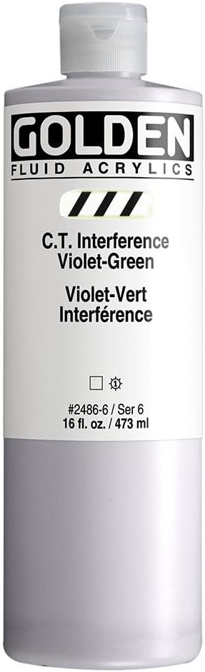 Golden Fluid Acrylic, 4 ounce bottle, Interference Violet Green