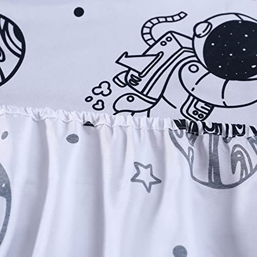 Mag 3 Pcs Space Sheets Full White Based Galaxy Sheet Rockets Planets Sheet Set, Super Soft Microfiber, For Kids, Teens And Space Galaxy Lovers, Full Size #TOP5