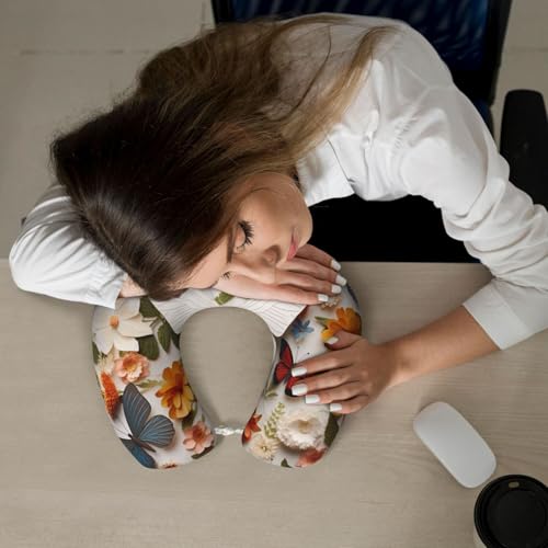 Almohada de viaje de poliéster con diseño floral miniatura 7