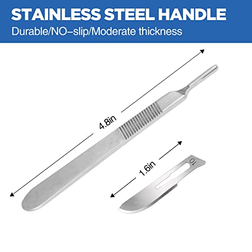 Yixangdd 21Pcs 20 Scalpel Blades With #10 Scalpels Surgical Sterile Blades Including 1 Handle,Laboratory Blade-Lab Knives- Carving Blades With Handle-Art Blades Practicing Cutting-Crafts & More thumb #2