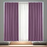GMUMU カーテン 遮光カーテン 4枚セット 遮断 保温 断熱 防寒 省エネ 洗える 昼夜目隠し 寝室 リビング用 おしゃれ 厚手 カーテン2枚・レース2枚 丈100cm x 幅150cm パープル