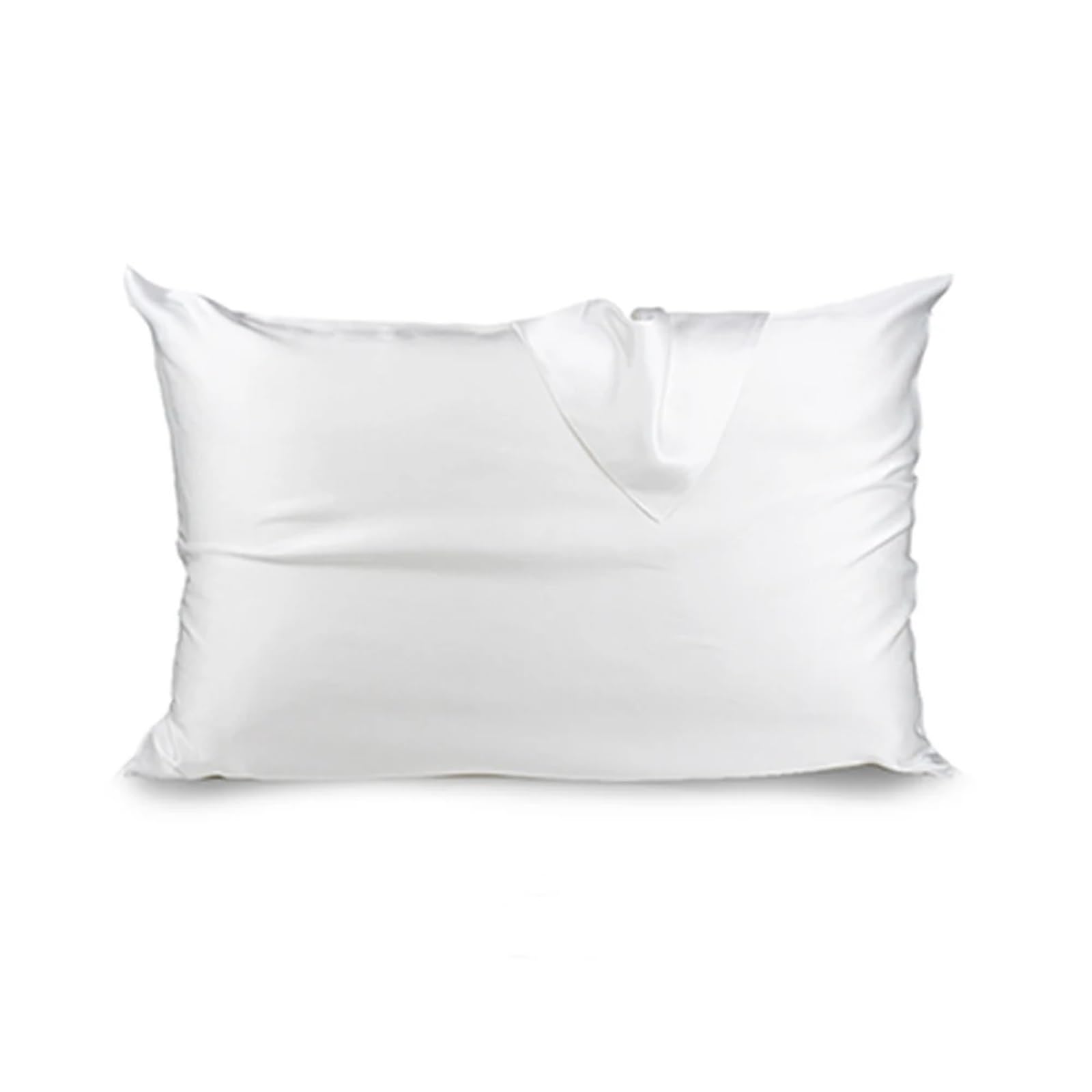 Silk Pillowcase Pure Natural Mulberry Silk Pillowcase With Hidden Zipper 19 Momme(White,Japan 50x70cm)