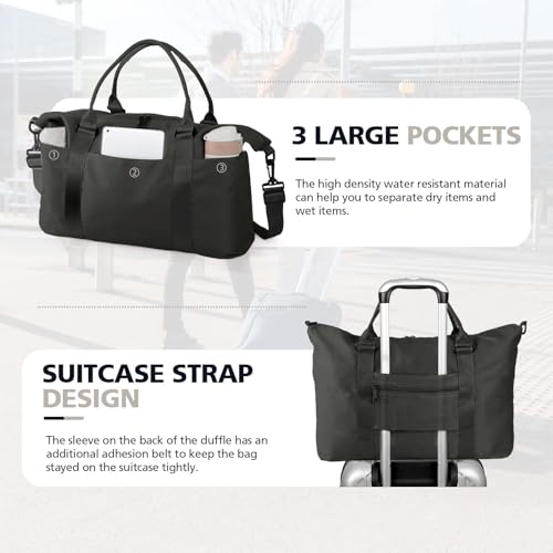 Image of Travel Duffle Bag, Waterproof Weekender Bag Carry On Tote Bags for Women, Travel Essentials Sport Gym Bag for Men, Hospital Bag for Labor and Delivery, Overnight Bag Luggage Bag with Trolley Sleeve