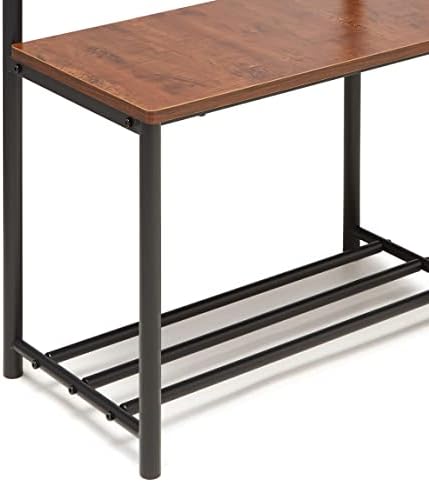 Amazon Basics 6-Hook Coat Rack with Shoe Bench and 2-Tier Storage
