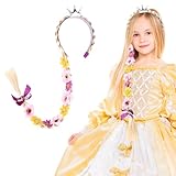 💕【Perfekte Partydekoration】Unsere haarreif prinzessin zopf kommen mit einer schönen Schleife und einer glänzenden Krone, die mit Blumen in verschiedenen Farben verflochten ist, was lebendig und niedlich ist, für jeden Anlass geeignet ist. Es kann als Bekleidungszubehör für das tägliche Matching verwendet werden und eignet sich auch für verschiedene Themenpartys, Bühnenauftritte, Cosplay, Rollenspiele oder Fotorequisiten.