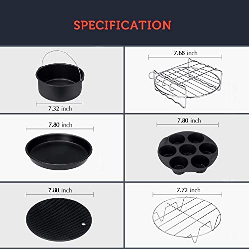 Ultrean 4.2 Quart Air Fryer And Ultrean Air Fryer Accessories #TOP3