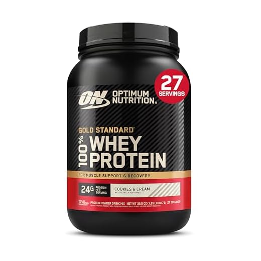 Optimum Nutrition Gold Standard 100% Whey Protein Powder, Cookies & Cream, 1.85 Pound (Package May Vary)